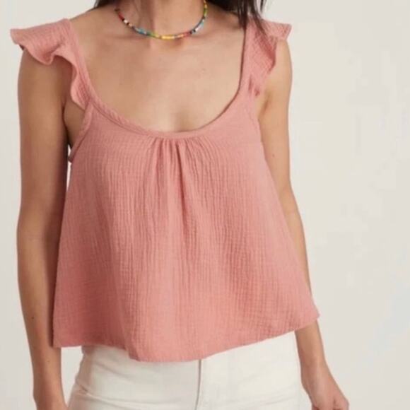 NWT Marine Layer Jude Flutter Sleeve Tank in Rosette Size Medium - Picture 8 of 8